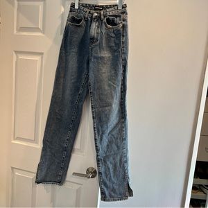 Momokron split hem denim jeans